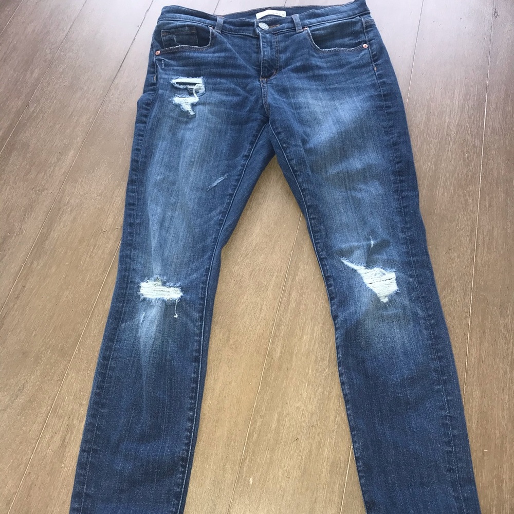 Ann Taylor Loft Distressed Modern Skinny Jeans
